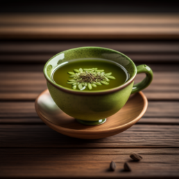Slika šolje zelenog čaja koji može da pomogne u lećenju hemoroida